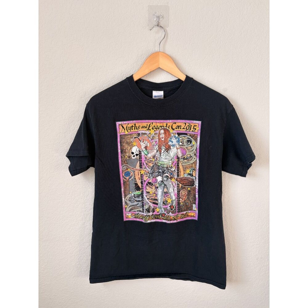 2015 Myths and Legends Con Witch Graphic T-Shirt Screen Printed, M